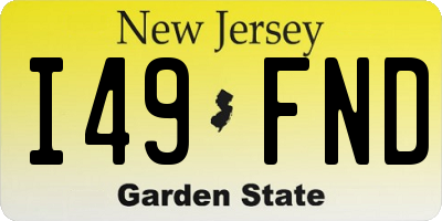 NJ license plate I49FND