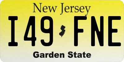 NJ license plate I49FNE