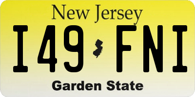 NJ license plate I49FNI