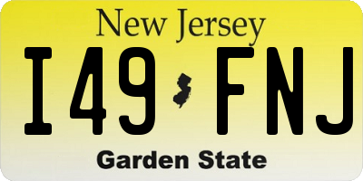 NJ license plate I49FNJ
