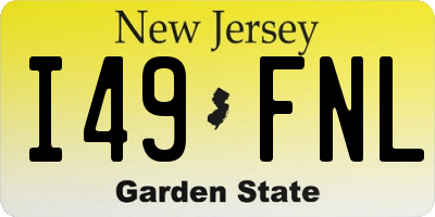 NJ license plate I49FNL