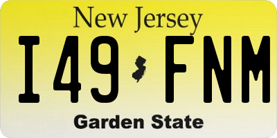 NJ license plate I49FNM