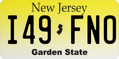 NJ license plate I49FNO