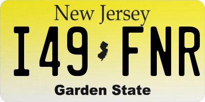 NJ license plate I49FNR