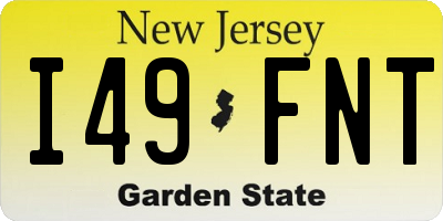 NJ license plate I49FNT