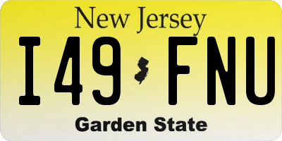 NJ license plate I49FNU