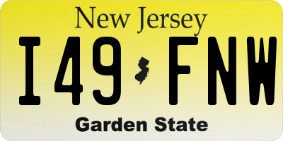 NJ license plate I49FNW