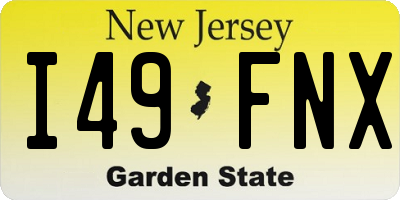 NJ license plate I49FNX