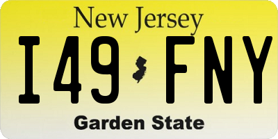 NJ license plate I49FNY