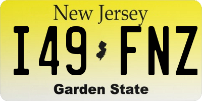 NJ license plate I49FNZ