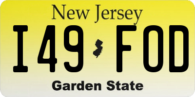 NJ license plate I49FOD