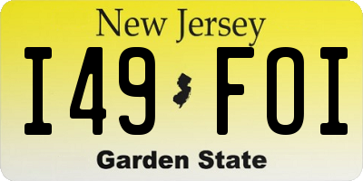 NJ license plate I49FOI