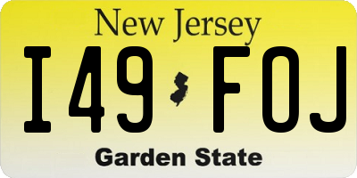 NJ license plate I49FOJ