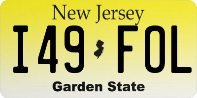 NJ license plate I49FOL