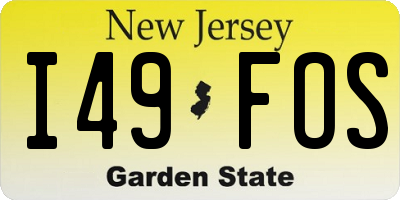 NJ license plate I49FOS