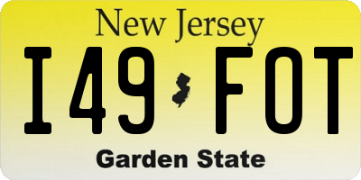 NJ license plate I49FOT