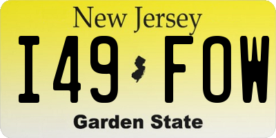 NJ license plate I49FOW