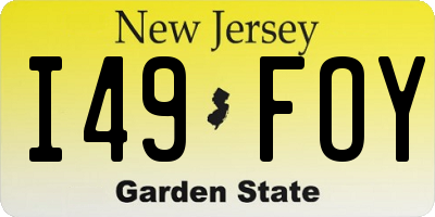 NJ license plate I49FOY