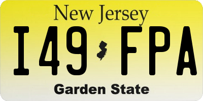 NJ license plate I49FPA