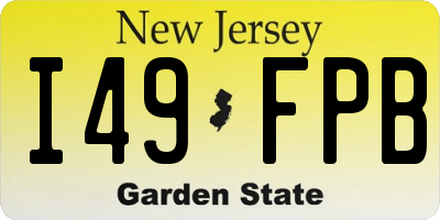 NJ license plate I49FPB