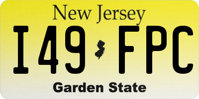 NJ license plate I49FPC