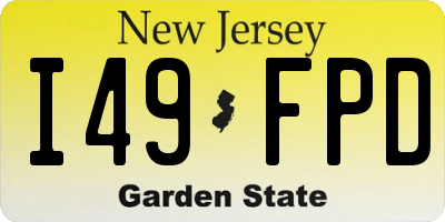 NJ license plate I49FPD