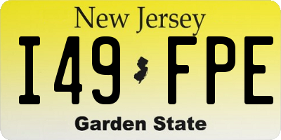 NJ license plate I49FPE