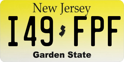 NJ license plate I49FPF