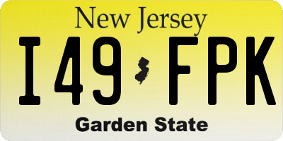 NJ license plate I49FPK