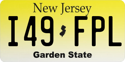 NJ license plate I49FPL