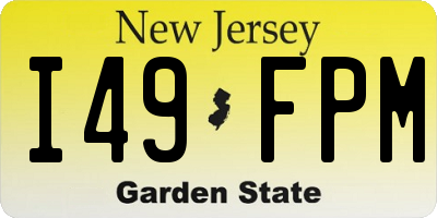 NJ license plate I49FPM