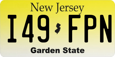 NJ license plate I49FPN