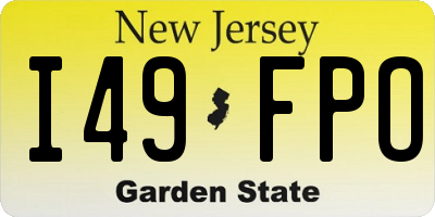 NJ license plate I49FPO