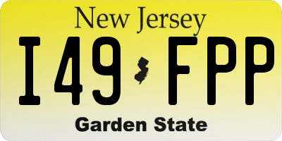 NJ license plate I49FPP