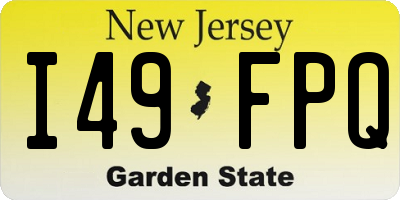 NJ license plate I49FPQ
