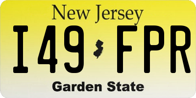 NJ license plate I49FPR