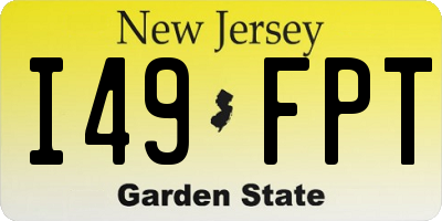 NJ license plate I49FPT