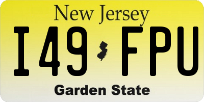 NJ license plate I49FPU