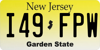 NJ license plate I49FPW