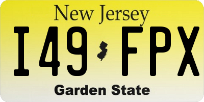 NJ license plate I49FPX