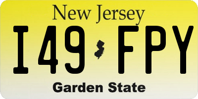 NJ license plate I49FPY