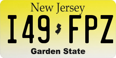 NJ license plate I49FPZ