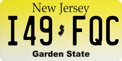 NJ license plate I49FQC