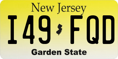 NJ license plate I49FQD