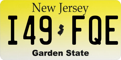 NJ license plate I49FQE