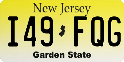 NJ license plate I49FQG