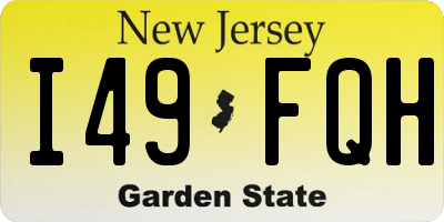 NJ license plate I49FQH