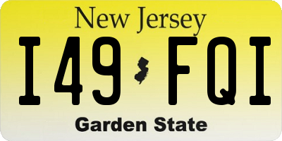 NJ license plate I49FQI