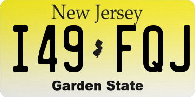 NJ license plate I49FQJ