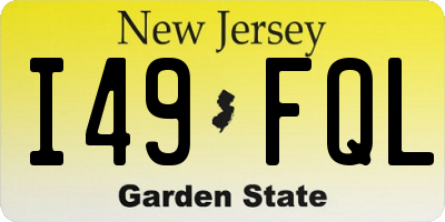 NJ license plate I49FQL